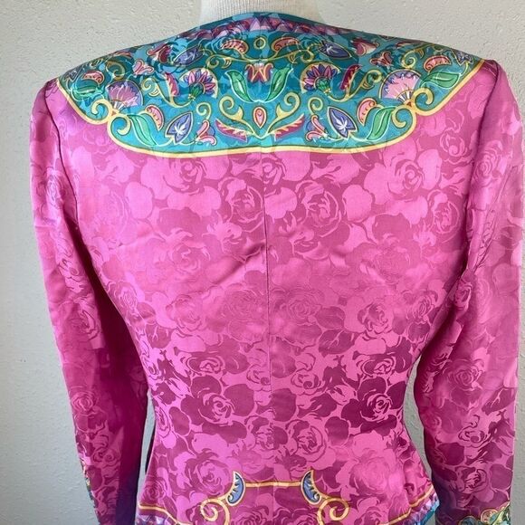 Vintage 80s Papell Petites Silk Jacket & Skirt EUC - Picture 8 of 14